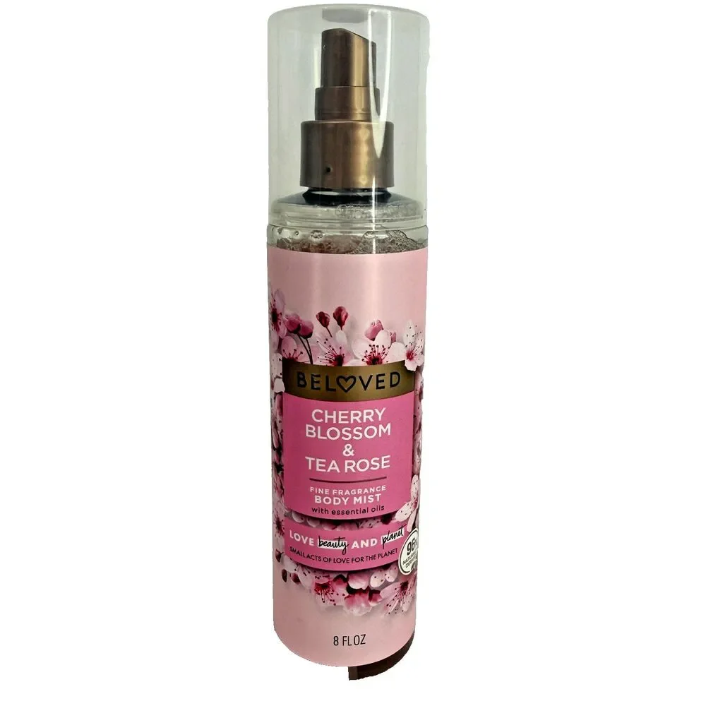 Beloved Cherry Blossom & Tea Rose Fine Fragrance Body Mist 8 Fl Oz Vegan